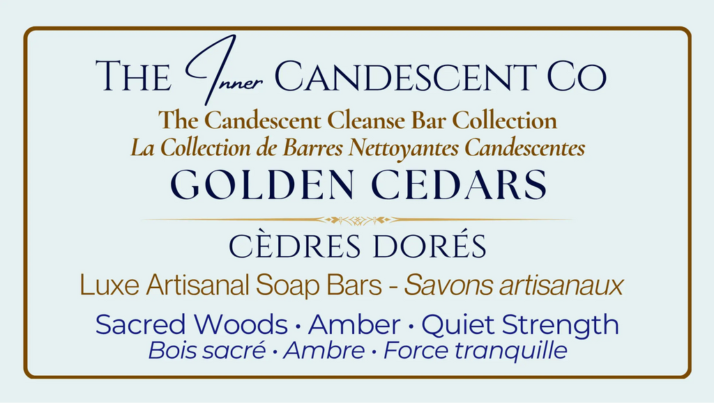 Handmade Golden Cedar soap bar from The InnerCandescent Co featuring warm cedar scent and natural golden color.
