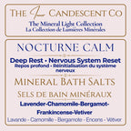 Mineral soak bath salts in a jar, relaxing magnesium and mineral-rich foot soak from The InnerCandescent Co's NOCTURNE CALM collection.