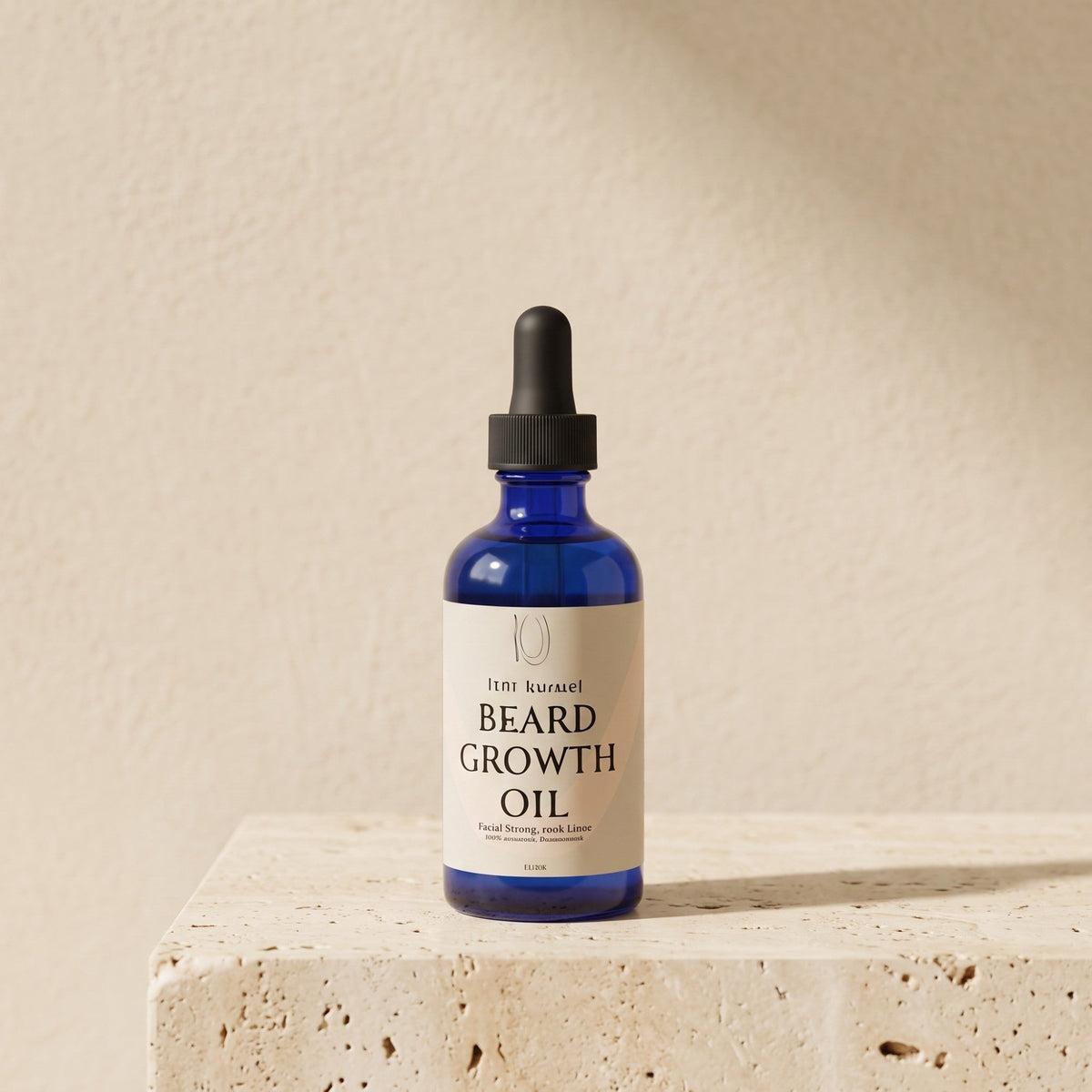 Pure Wash beard growth oil bottle with dropper, showcasing the beard oil for promoting fuller, healthier beard growth.
