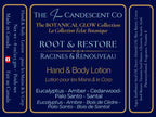 Botanical luxury hand and body lotion from The InnerCandescent Co, featuring a sleek container and natural ingredients.