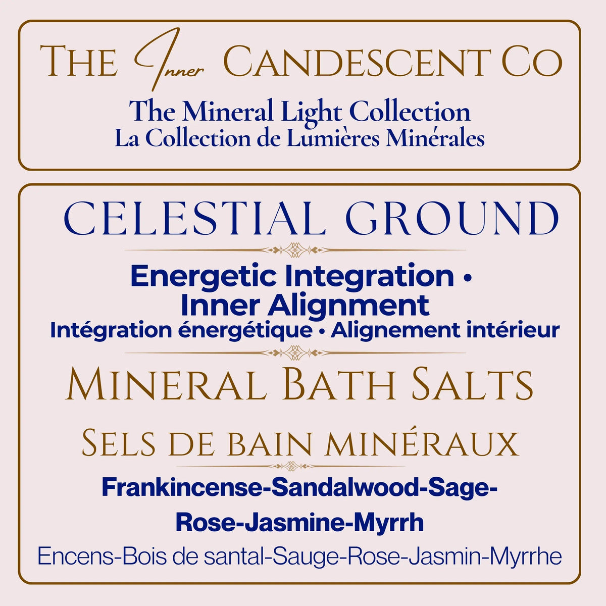 The InnerCandescent Co Mineral Light Collection gift set with celestial-themed mineral bath soaks, elegant packaging, and relaxing presentation.