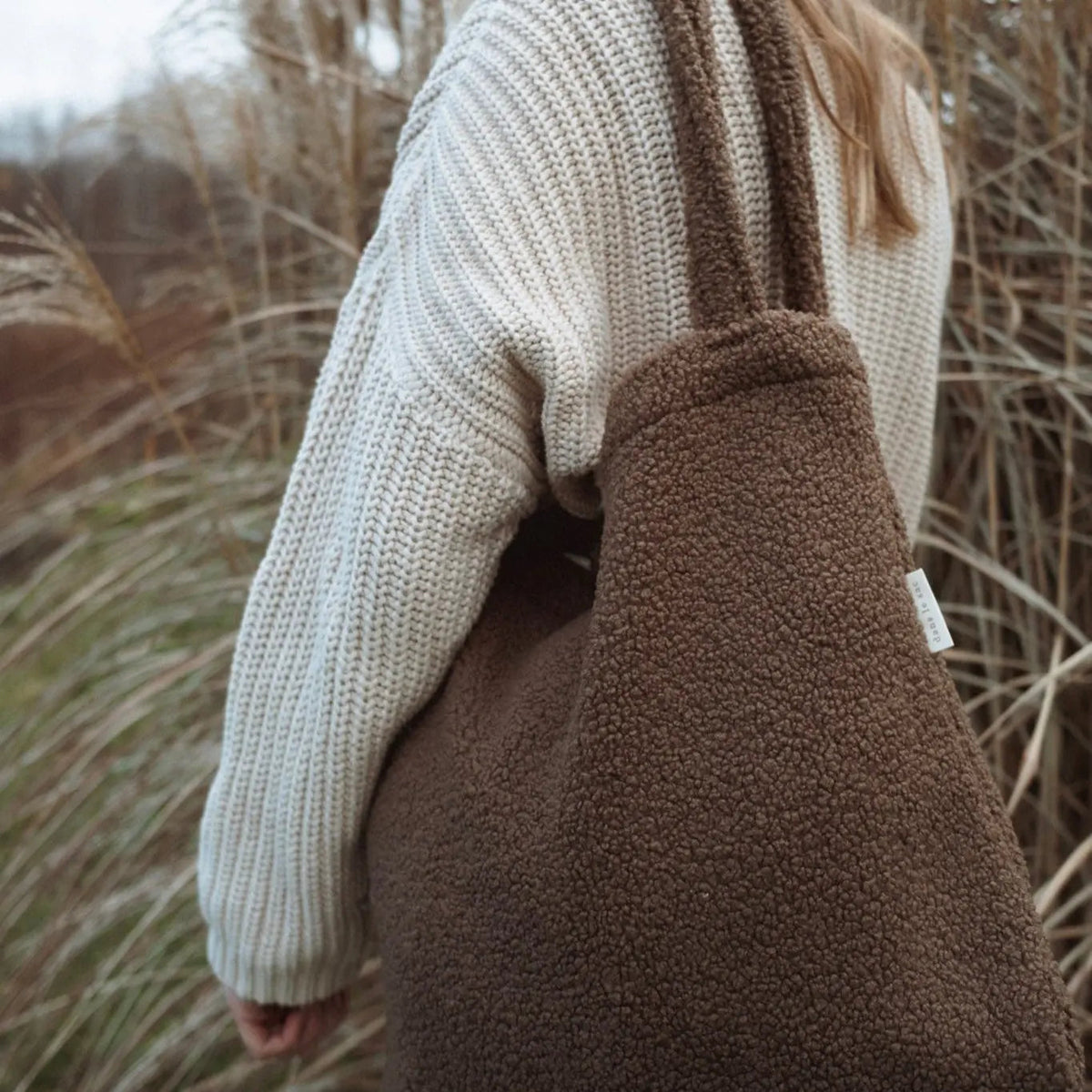 Reusable teddy fabric tote bag by Dans Le Sac with soft, plush texture and spacious interior for everyday use.