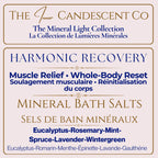 The InnerCandescent Co Mineral Bath Soak Gift Set with three Harmonic Recovery bath salts in elegant packaging.