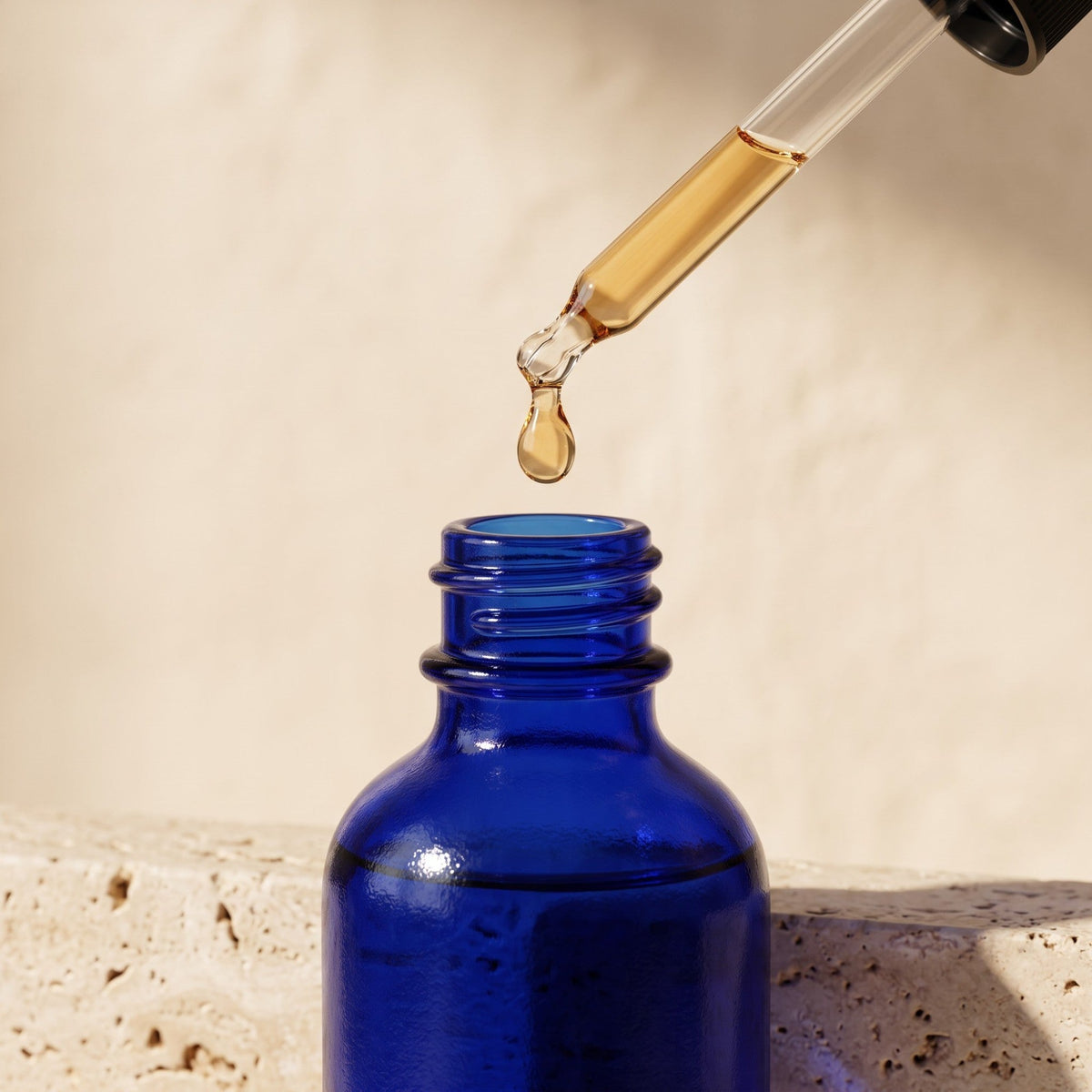 Pure Wash beard oil bottle with dropper, showing the product used for beard growth and conditioning.