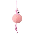 Pink flamingo-shaped bath and shower loofa by OC Beauty Co. with soft, textured surface for gentle exfoliation.