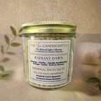 Luxury mineral bath soak gift set from The InnerCandescent Co featuring six radiant dawn-themed mineral soak pouches.