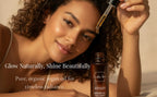 Canadian Grace Wellness Organic 100% Argan Oil bottle, suitable for dry skin and frizz-prone hair, with a dropper for application.