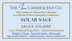 Handmade Solar Sage citrus herbal soap bar by The InnerCandescent Co, showing a natural soap with herbal and citrus scent.