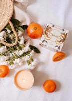 Amalfi reusable candle by Mimi & August in a clear glass jar with a white wax interior and minimalist design.