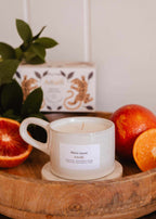 Reusable Amalfi candle by Mimi & August in a 5 oz glass jar with a natural, minimalist design.