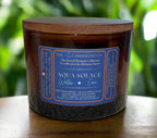 Aqua Solace water element candle by The InnerCandescent Co featuring fresh aquatic scent with coconut and apricot wax, 13 oz.