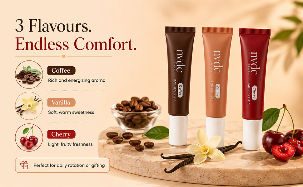 Vegan Lip Balm Trio Set – Peptide & Shea Butter, 3 Flavours