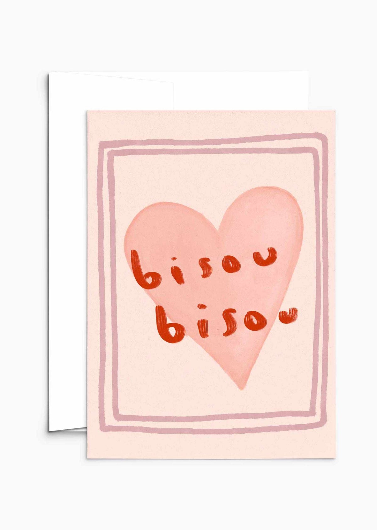 Bisou Bisou greeting card by Mimi & August featuring a charming design for special notes and heartfelt messages.