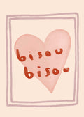 Bisou Bisou art print by Mimi & August featuring a charming greeting card design with delicate, whimsical illustrations.