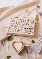 Set of blush heart-shaped tealight candles from Mimi & August, perfect for summer decor and romantic ambiance.