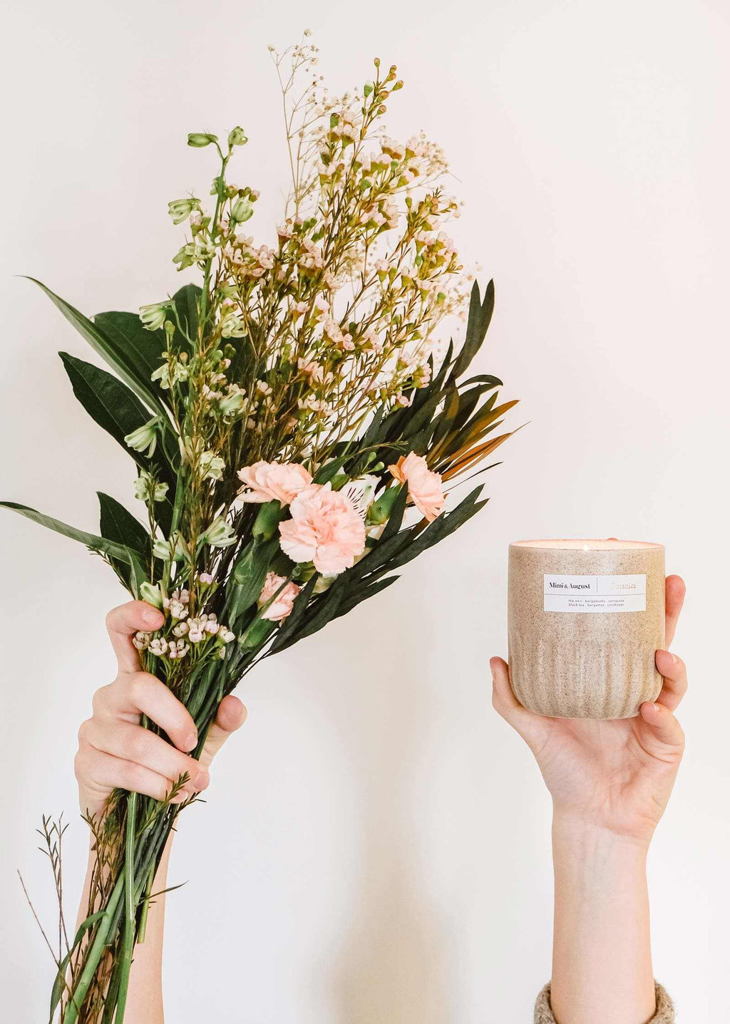 Botanica 11oz reusable candle by Mimi & August with a minimalist design and natural botanical label.