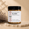 Natural bath salts in a jar with orange and calendula from La Sultana Savonnerie, handcrafted in Québec.