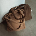 Reusable teddy fabric tote bag by Dans Le Sac, perfect for work, with soft plush material and spacious interior.
