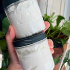 Handmade Alyson whipped soap with coconut milk and mango, featuring a smooth, creamy texture for nourishing body care.