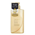 Shiseido Tsubaki Premium Repair Hair Conditioner 490ml in a gold bottle, featuring a sleek design and product label.