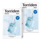 HYAKU Beauty & Living TORRIDEN Dive In Low Molecule Hyaluronic Acid Mask pack with 10 masks, showing individually wrapped masks in the image.