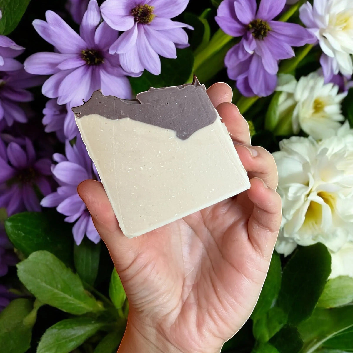 Natural clay milk soap bar from La Sultana Savonnerie, featuring a smooth, handcrafted soap with earthy tones.