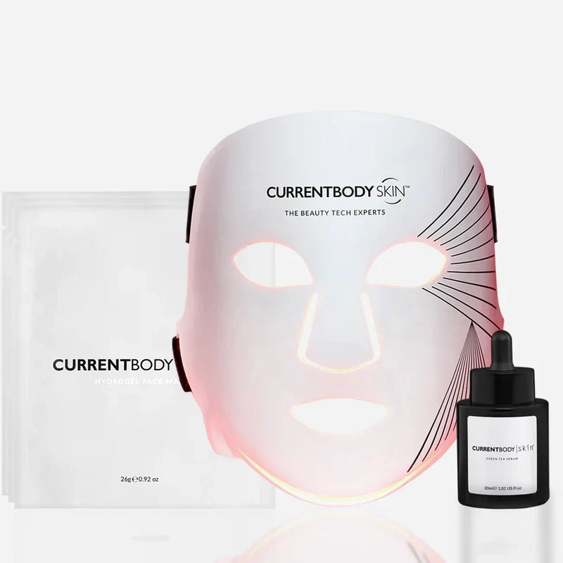 CurrentBody Skin LED Light Therapy Mask Series 2 with red and near-infrared lights for anti-aging and wrinkle reduction.