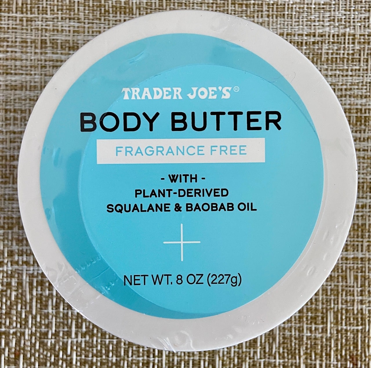 Fragrance-free Trader Joe's body butter in 227g jar, smooth and creamy moisturizer from Vancou-Vert Trading Ltd.