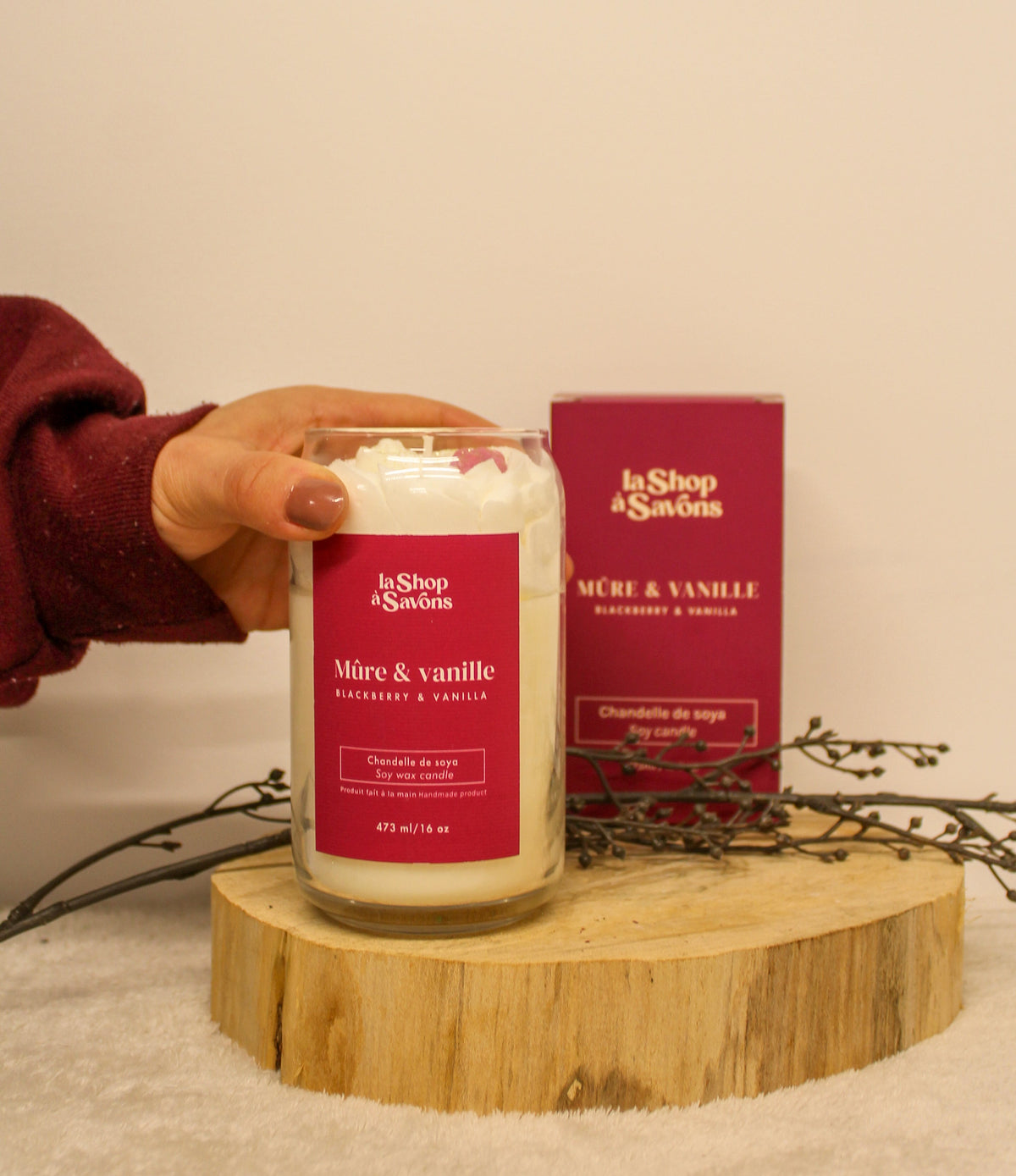 Chandelle de soya 16 oz - Mûre & Vanille