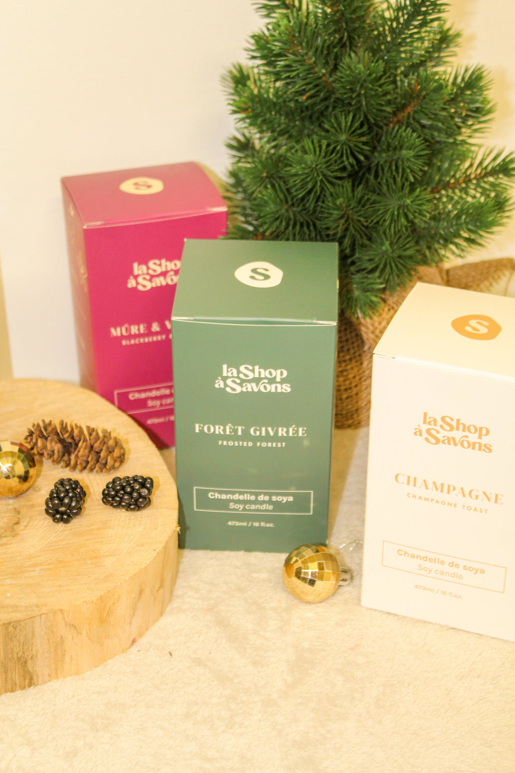 Chandelle de soya 16 oz - Forêt givrée