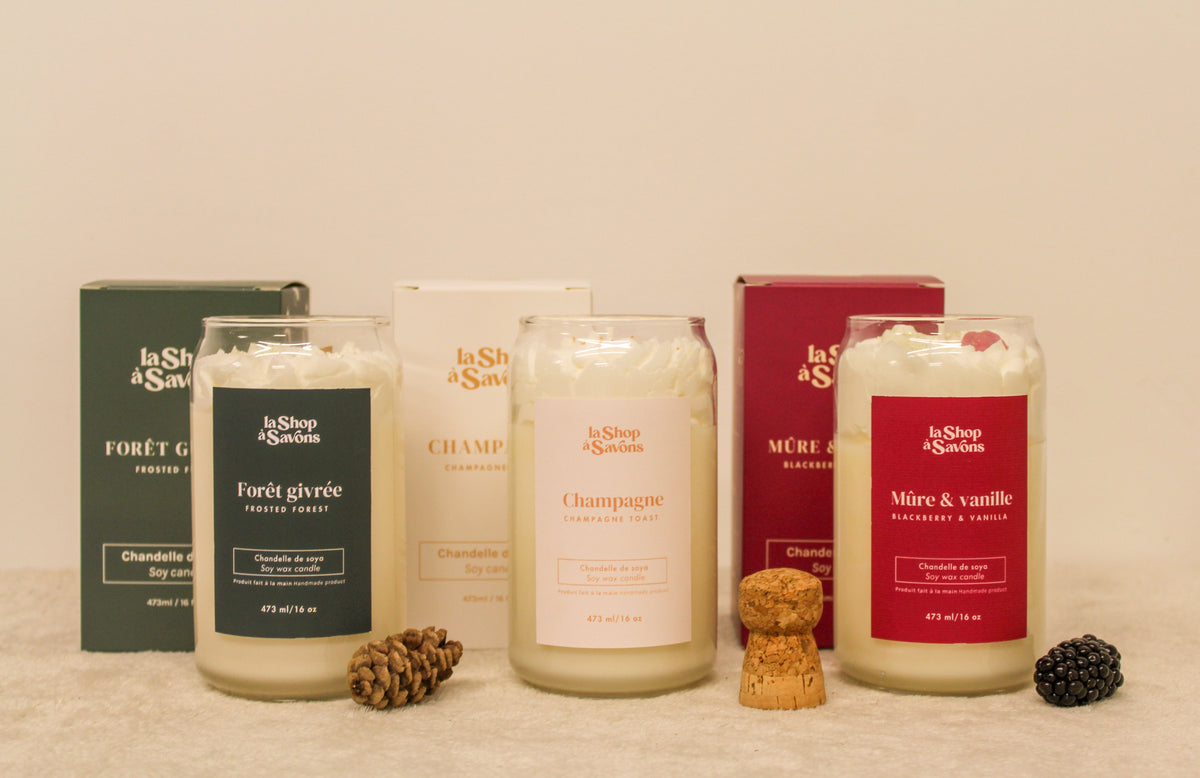 Chandelle de soya 16 oz - Forêt givrée