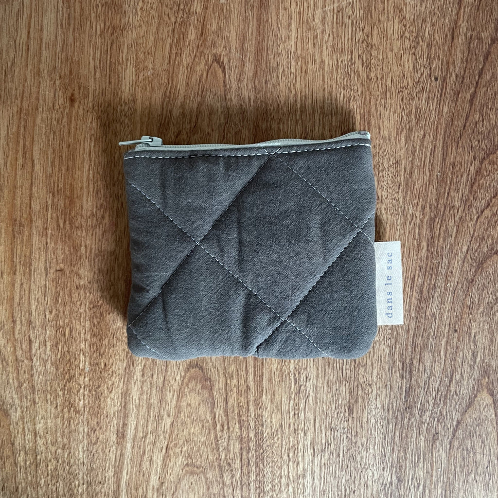 Reutilisable Dans Le Sac matelassé en coton coin porte-monnaie with quilted design and compact size.