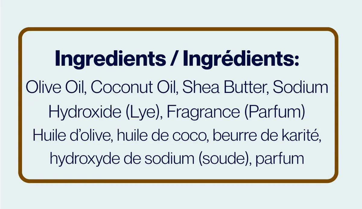 Handmade Golden Cedar soap bar by The InnerCandescent Co featuring warm cedar and natural ingredients in a detailed ingredient image.