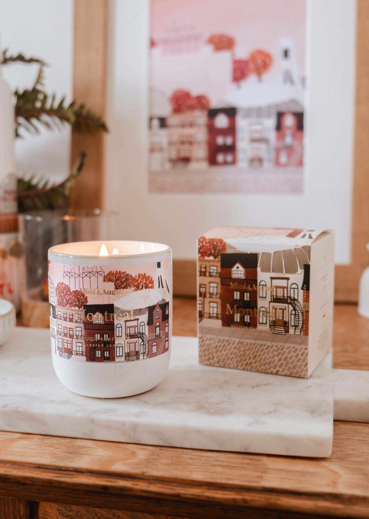 Montreal reusable candle by Mimi & August in an 8 oz jar, featuring a sleek design and warm candle scent.