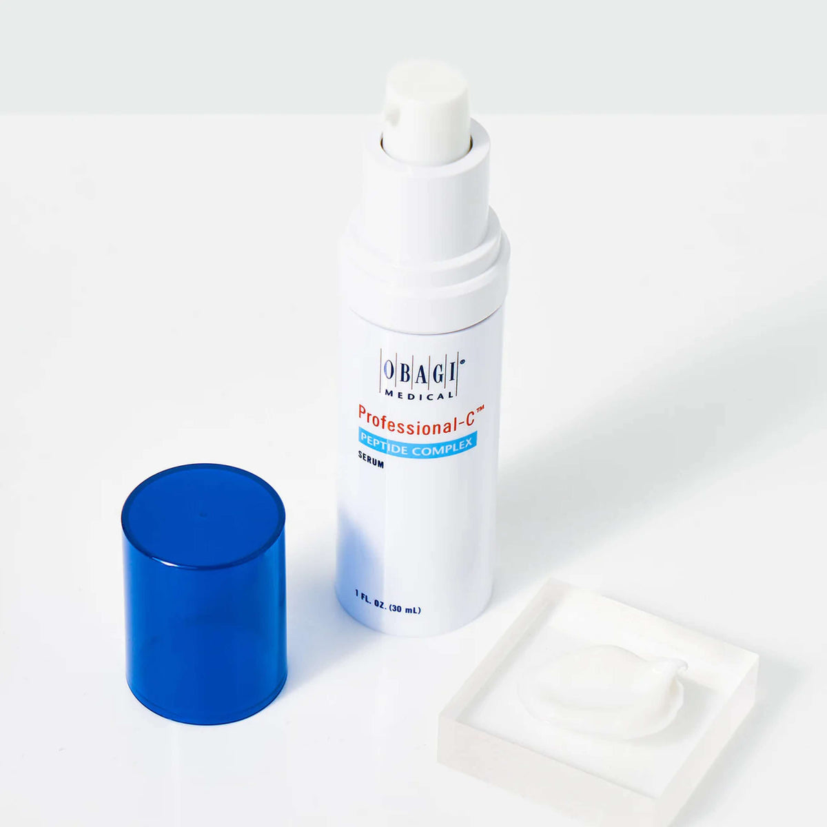 wedoskin Obagi Professional-C® Peptide Complex serum in a 30ml bottle, featuring a clear liquid with a pump dispenser.