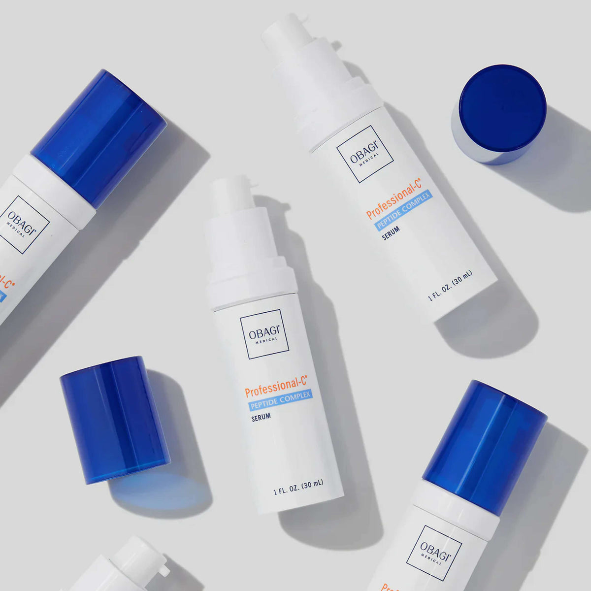Wedoskin Obagi Professional-C® Peptide Complex serum in a sleek bottle, showcasing the skincare concentrate for brightening and anti-aging.