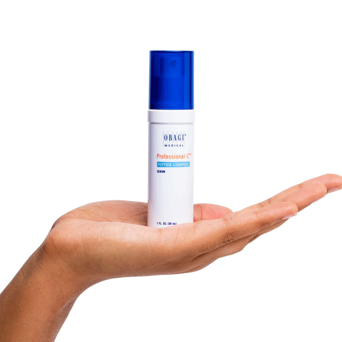 Wedoskin Obagi Professional-C® Peptide Complex serum in a 30ml bottle, featuring a clear liquid with a pump dispenser.