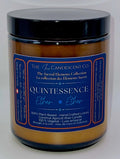 Luminous coconut and apricot wax candle from The InnerCandescent Co's Quintessence — Ether Element collection, burning with a soft glow.