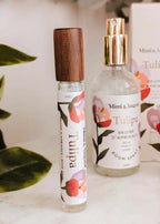 Bruine d'ambiance room spray Tulipa by Mimi & August in a 10ml bottle, with a sleek design and floral label.