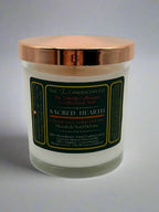 Sacred Hearth luxury coconut apricot wax candle by The InnerCandescent Co with warm spiced Christmas scent and cozy design