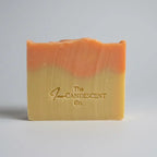 Handmade Solar Sage citrus herbal essential oil soap bar by The InnerCandescent Co, showing the front of the soap with natural ingredients.