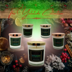 Sacred floral Christmas luxury candle from The InnerCandescent Co with coconut and apricot wax, featuring festive holiday design.
