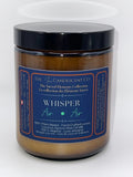 Whisper air element candle by The InnerCandescent Co featuring a sleek container and soft, airy design with a coconut apricot wax scent.
