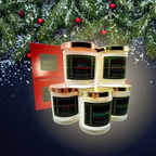 Sacred floral Christmas candle with coconut and apricot wax by The InnerCandescent Co, featuring a festive yuletide floral design.