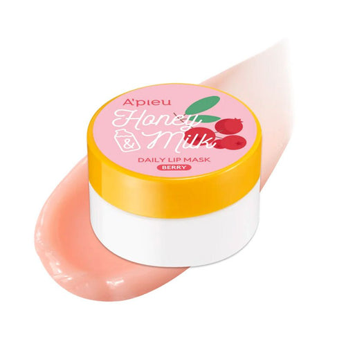 APIEU Honey & Milk Daily Lip Mask by Lakinza, 6g, nourishing Korean lip makeup with honey and milk ingredients.