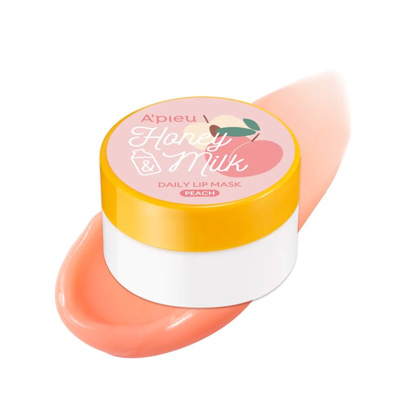Lakinza APIEU Honey & Milk Daily Lip Mask 6g, Korean skincare lip makeup with honey and milk for nourishing lips.