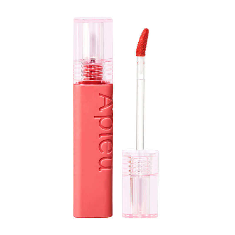 Lakinza APIEU Juicy Pang Tint Lip Makeup in 3.5g tube, vibrant pink color, with glossy finish and applicator tip visible.