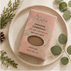 Canadian Lumberjack soap bar for men by Pure Wash, pink packaging with rugged wood design, ideal for masculine grooming.