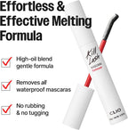 Lakinza K-beauty CLIO Kill Lash Mascara Remover 8.5g for eye makeup removal, with a white bottle and black cap.