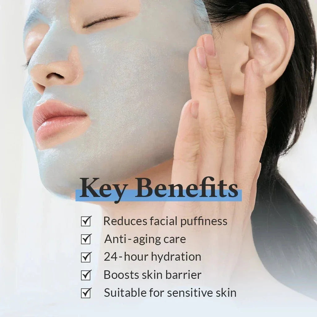 Dr.Althea Aqua Blue Hydration Mask by Lakinza, 28g, featuring a soothing blue mask for intense skin hydration.